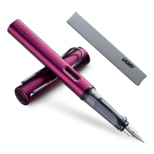 凌美(LAMY)钢笔签字水笔Al-star恒星笔紫红色F尖成人学生练字钢笔(银灰环保盒装)