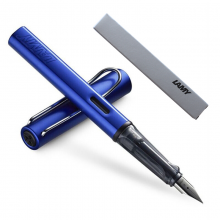凌美(LAMY)钢笔签字笔墨水笔Al-star恒星笔宝石蓝F尖成人学生练字钢笔（银灰环保盒装）