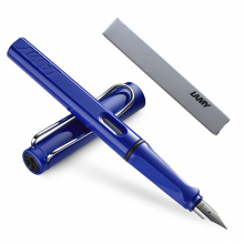 凌美(LAMY)钢笔签字笔墨水笔Safari狩猎者笔蓝色F尖成人学生练字钢笔（银灰环保盒装）