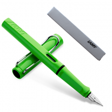 凌美(LAMY)钢笔签字笔水笔Safari狩猎者笔绿色F尖成人学生练字钢笔（银灰环保盒装）