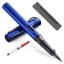 凌美（LAMY）钢笔签字笔墨水笔Al-star恒星商务办公笔宝石蓝EF笔尖练字笔（龙骨盒套装带吸墨器）