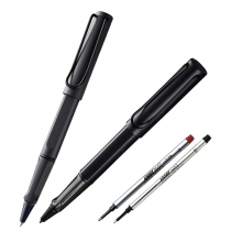 凌美(LAMY)宝珠笔Safari狩猎者磨砂黑Al-star恒星黑宝珠套装加2支M63宝珠笔专用笔芯
