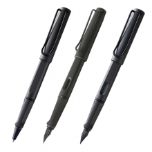 凌美(LAMY)Safari狩猎者系列磨砂黑 F尖EF尖钢笔加宝珠笔套装3支装