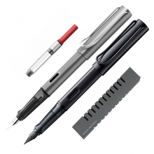凌美（LAMY）Al-star恒星银灰色EF钢笔套装+凌美LAMY钢笔签字笔star恒星炭黑F墨水笔