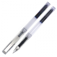 施耐德（Schneider）钢笔男女学生用成人练字笔办公签字笔墨水笔特细EF尖BK406透明笔杆