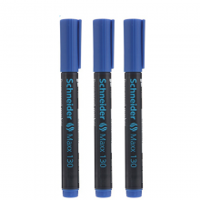 施耐德（Schneider）记号笔快干油性笔办公室标记笔大容量开帽不干1-3mm130蓝色3支装