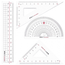 晨光(M&G)文具考试绘图测量套尺 15cm直尺+三角尺*2+量角器 上课去系列尺子4件套ARL960D8