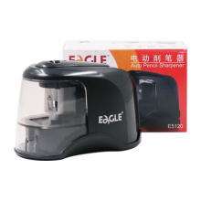 益而高（EaGLE）简约纯色电动削笔器 电动学生铅笔刀 儿童安全卷笔刀  黑色