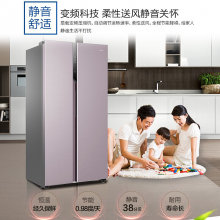 海尔（Haier）冰箱双开门 601升变频风冷无霜电冰箱家用对开门大容量BCD-601WDPR 浅粉银外观 变频风冷无霜 601升大容量对开门