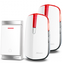 海得曼(advent) 门铃不用电池自发电无线门铃家用呼叫器P2-710R-T 一拖二组合