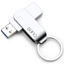 banq 128GB USB3.0 U盘 F30高速版 银色 全金属电脑车载两用优盘 大钢环 更便携