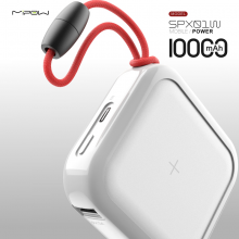 MIPOW无线充电宝10000毫安无线充电器QI认证iPhone11 pro max苹果华为移动电源 白色