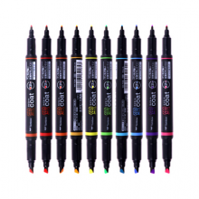 日本蜻蜓（Tombow）双头荧光笔 手账标记笔 彩色荧光 涂鸦记号笔 荧光笔10色装 WA-TC