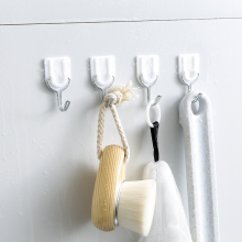 绿之源 无痕强力粘钩6只装 （白色）浴室挂钩贴卫生间厨房门后挂衣钩免打孔墙壁挂钩强力