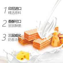 Nabati丽芝士Richeese纳宝帝奶酪巧克力威化饼干蛋糕独立包装休闲零食小吃儿童整箱奶酪味200g