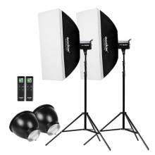 神牛（Godox） SL60W太阳聚光灯摄影灯人像服装拍照灯摄影补光灯柔光灯拍照灯光常亮灯室内摄影棚(两灯套装)