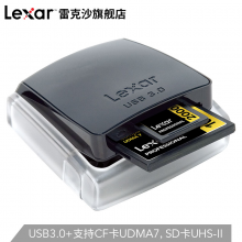 雷克沙（Lexar） USB3.0读卡器 多功能双卡槽 SD卡/CF卡高速相机读卡器3.0 2合一 USB3.0读卡器（读取CF和SD卡） RW400读卡器
