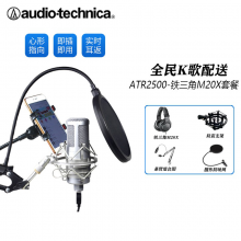 铁三角（Audio-technica） ATR2500USB电容麦克风手机直播会议录音设备唱吧话筒 铁三角M20X套餐