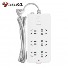 公牛开关插座面板新国标6位总控插座/插线板/插排/排插/接线板带儿童保护门插座 109K-10米