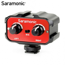 枫笛（Saramonic）混音器 SR-AX100双通道无源迷你话放 无线麦克风小蜜蜂连相机手机直播一拖三四转接器