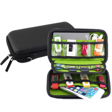 优盘收纳包U盾盒银行k宝网银包sd卡数码配件保护套财务优盾大容量U盘移动硬盘数据线整理便携旅行收纳袋 大款黑外壳内绿