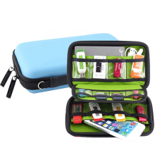 优盘收纳包U盾盒银行k宝网银包sd卡数码配件保护套财务优盾大容量U盘移动硬盘数据线整理便携旅行收纳袋 大款蓝外壳内绿