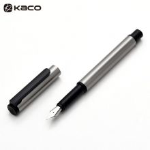 KACO TUBE智途金属笔杆钢笔F尖 男士商务办公钢笔签笔钢笔套装 黑色 银色
