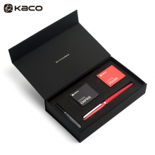 KACO博雅钢笔套装 商务办公钢笔带墨囊气质高档文具签字笔节日 红色