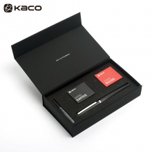 KACO博雅钢笔套装 商务办公钢笔带墨囊气质高档文具签字笔节日 黑色