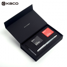 KACO博雅钢笔套装 商务办公钢笔带墨囊气质高档文具签字笔节日 灰色