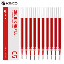 KACO亚规笔芯中性笔芯0.5mm 按动签字笔替芯彩色黑色蓝色蓝黑笔芯 亚规红色替芯