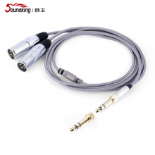 音王（Soundking） 大小三芯3.5转双卡侬公6.5一分二卡农调音台连线 B24 2m