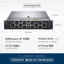 戴尔（DELL）Poweredge R740/R730 2U机架式服务器主机至强虚拟化刀片式整机 1*铜牌 3204 6核6线程 16G内存/2*1T硬盘/H330