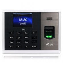 ZKTeco/熵基科技 S30 时尚网络型指纹识别考勤机手指打卡机智能上下班签到机 标配