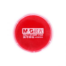 晨光（M&G）快干印台（透明圆）印油印章用盖章财务办公用品 AYZ97512A 红色1个装