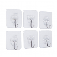 欣沁 挂钩 浴室挂钩贴粘钩承重厨房强力粘钩无痕钉墙面衣柜门后挂衣钩 10只装 透明 1箱*320板*3个