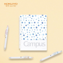 国誉（KOKUYO）学生Campus薄款SmartRing+活页本子记事笔记本子水彩絮语 A5/20页 D型夹具 蓝色WSG-RUDP52B
