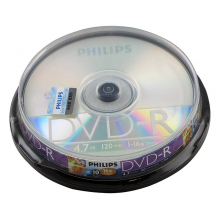 飞利浦（PHILIPS）DVD-R 空白光盘/刻录盘 16速 4.7G 桶装10片 