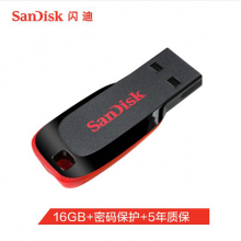 闪迪 SDCZ50-016G-Z35 酷刃 USB2.0 U盘 16G 黑红色