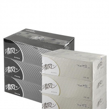 清风 B338AF 盒装硬面抽纸 200抽/盒 3包/提 (单位：提)