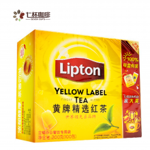 立顿黄牌精选红茶2g*100包200g袋装夏季茶饮冲泡方便