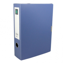得力（deli）5604 PP材料耐用4英寸粘扣档案盒(蓝) 