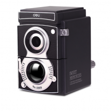 得力（deli）0668 可调粗细手摇削笔机器/转笔刀/铅笔卷笔刀 复古相机造型 黑