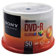 索尼（SONY）DVD-R 光盘/刻录盘 16速4.7G 桶装50片