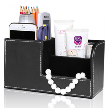 得力 多功能笔筒黑色平纹1664