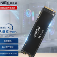 英睿达（Crucial）美光 SSD固态硬盘 P5-250G/PCIe 3.0/M.2接口