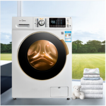 美的（Midea）10公斤洗烘一体 变频滚筒洗衣机 速风蒸汽烘干  白色 MD100V7