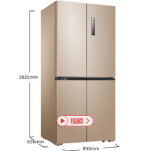 美的(Midea)468升 十字对开门无霜冰箱 纤薄机身 多维智能双变频 电冰箱 芙蓉金BCD-46