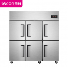 乐创 (lecon)商用六门冰柜 立式厨房髙身雪冷藏冷冻高柜 双压缩机冰箱 双温LC-J-LM04