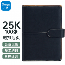 广博(GuangBo)25K活页笔记本子皮面本100张 黑色GBP8605 